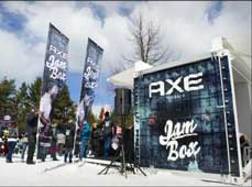 AXE 滑雪節(jié)上的 pop-up 式集裝箱房屋： Jam box