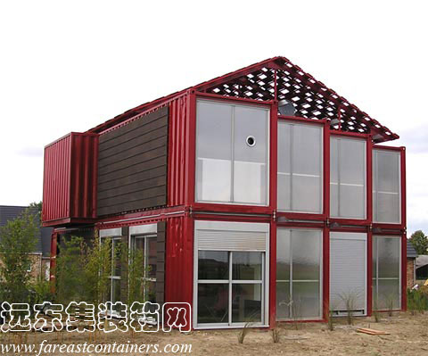 集裝箱住宅別墅: Red Container House Lille,集裝箱房屋,集裝箱建筑,集裝箱活動(dòng)房,住人集裝箱