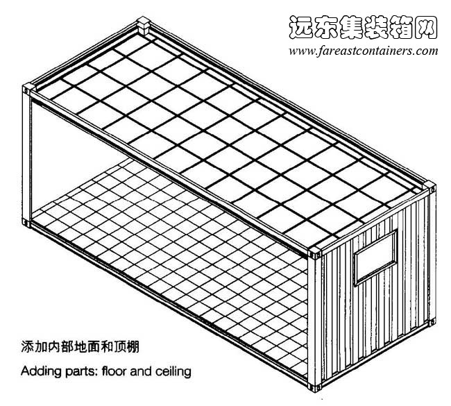 添加內(nèi)部地面和頂棚,集裝箱建筑,集裝箱房屋,集裝箱住宅,集裝箱活動房,住人集裝箱