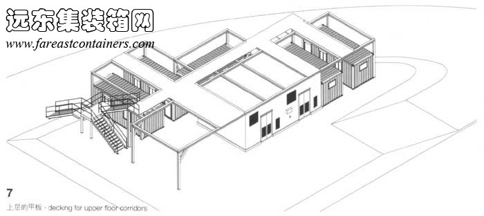上層的甲板,集裝箱建筑設(shè)計(jì)圖,集裝箱房屋,集裝箱住宅,集裝箱活動(dòng)房,住人集裝箱