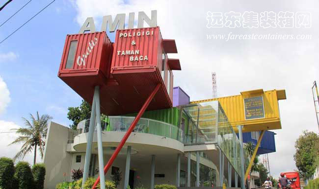 集裝箱建筑式圖書館-印尼巴都AMIN圖書館,集裝箱房屋,集裝箱住宅,住人集裝箱,集裝箱活動房