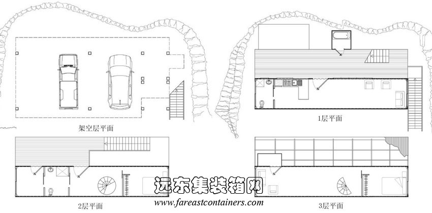 新西蘭Stevens集裝箱住宅平面設(shè)計圖,集裝箱房屋,集裝箱活動房,住人集裝箱,集裝箱建筑