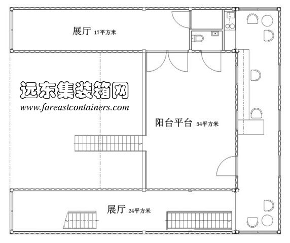 GAD 當(dāng)代藝術(shù)館二層平面圖,集裝箱房屋,集裝箱活動房,住人集裝箱,集裝箱住宅,集裝箱建筑