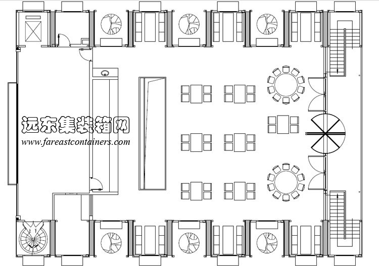 集裝箱餐廳二層平面圖,集裝箱房屋,集裝箱活動(dòng)房,住人集裝箱,集裝箱住宅,集裝箱建筑