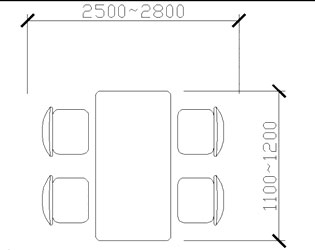 最小四人餐桌尺度,活動住宅