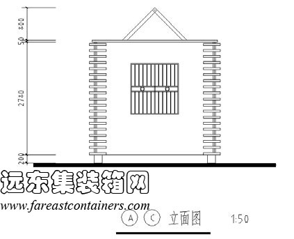 集裝箱式活動住宅修正方案外觀方案CA立面圖