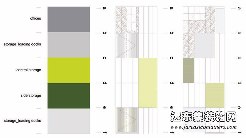 OFIS事務(wù)所集裝箱式建筑的平面結(jié)構(gòu)圖