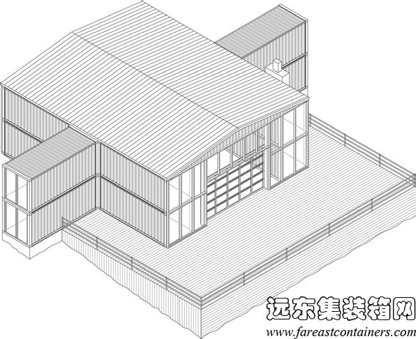 12號集裝箱住宅軸測圖