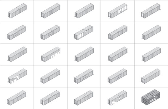 商業(yè)集裝箱建筑：彪馬城不同箱體外觀設(shè)計(jì)圖