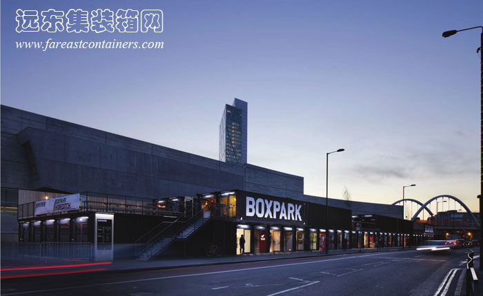 BOXPARK shoreditch 盒子公園集裝箱購物中心的外觀