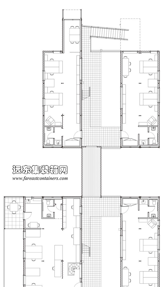 羅德島集裝箱辦公樓二層平面圖