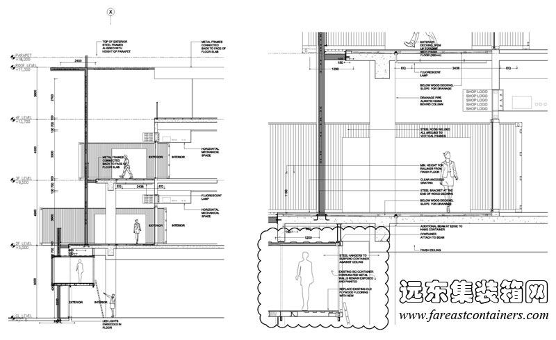 SANLITUN SOUTH 三里屯南區(qū)集裝箱建筑剖面圖